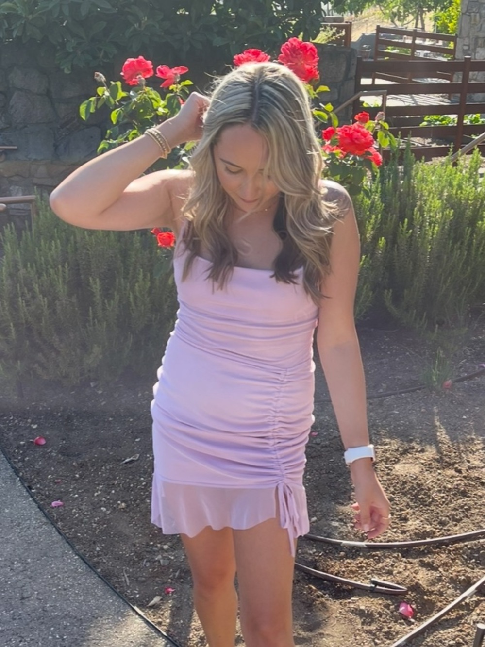 Women’s Lavender Ruched Mini Dress